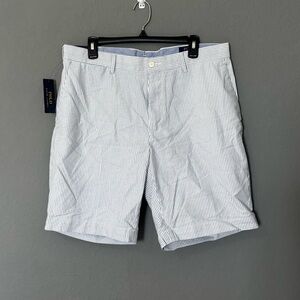 Ralph Lauren Men's Light Blue Striped Flat Front Shorts